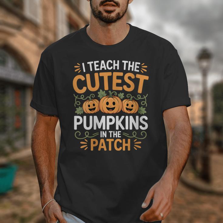 I Teach The Cutest Pumpkins In The Patch Halloween Teacher Unisex T-Shirt, funny design