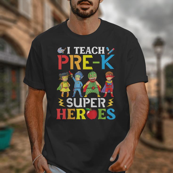 I Teach Pre-K Superheroes Students Teacher Back To School Unisex T-Shirt, funny design I Teach Pre-K Superheroes Students Teacher Back To School Unisex T-Shirt, funny design