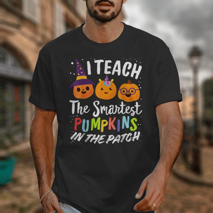 I Teach The Smartest Pumpkins The Patch Teacher Fall Season For Men Women Kids Unisex T-Shirt, funny design