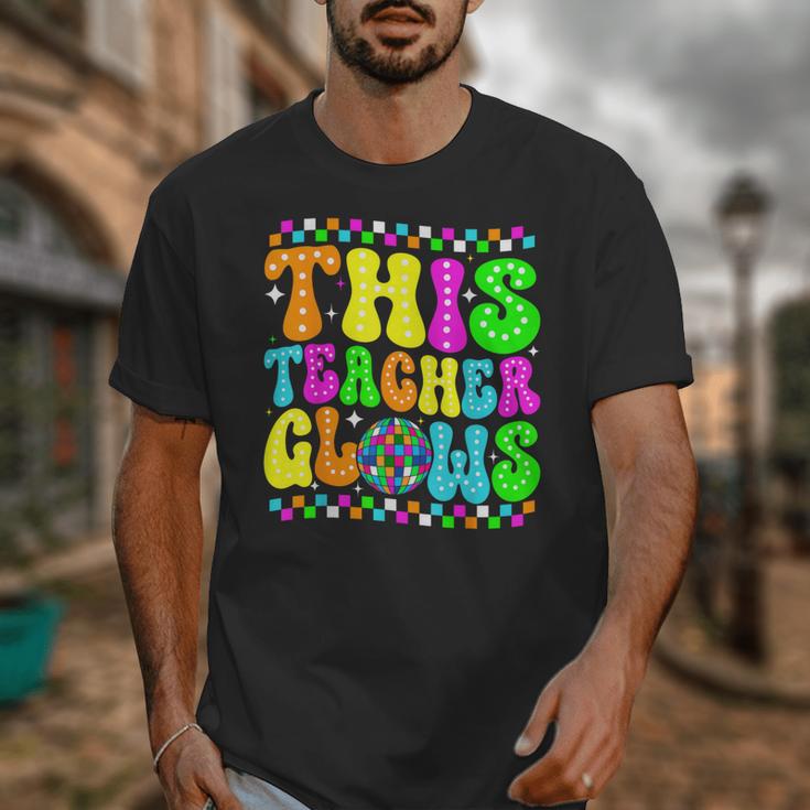 This Teacher 80s 90s Teachers's Day Glows Last Day Of School Unisex T-Shirt, 90s Teacher Gifts, funny design This Teacher 80s 90s Teachers's Day Glows Last Day Of School Unisex T-Shirt, 90s Teacher Gifts, funny design