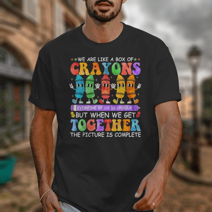 Teacher We Are Like A Box Of Crayons Back To School Men Women Kids Unisex T-Shirt, funny design Teacher We Are Like A Box Of Crayons Back To School Men Women Kids Unisex T-Shirt, funny design