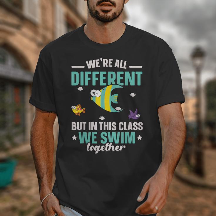 Teacher We All Different But In This Class We Swim Together Unisex T-Shirt, funny design