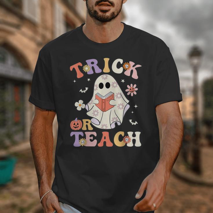 Teacher Halloween Trick Or Teach Floral Ghost Unisex T-Shirt, funny design Teacher Halloween Trick Or Teach Floral Ghost Unisex T-Shirt, funny design