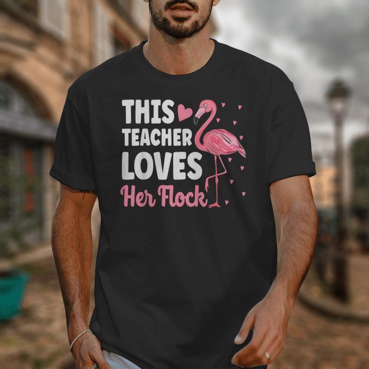 This Teacher Loves Her Flock Teaching Flamingo Girl Unisex T-Shirt, funny design This Teacher Loves Her Flock Teaching Flamingo Girl Unisex T-Shirt, funny design