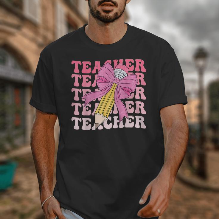 Teacher Pencil Back To School Groovy Pink Teacher First Day Unisex T-Shirt, Groovy Teacher Gifts, funny design Teacher Pencil Back To School Groovy Pink Teacher First Day Unisex T-Shirt, Groovy Teacher Gifts, funny design