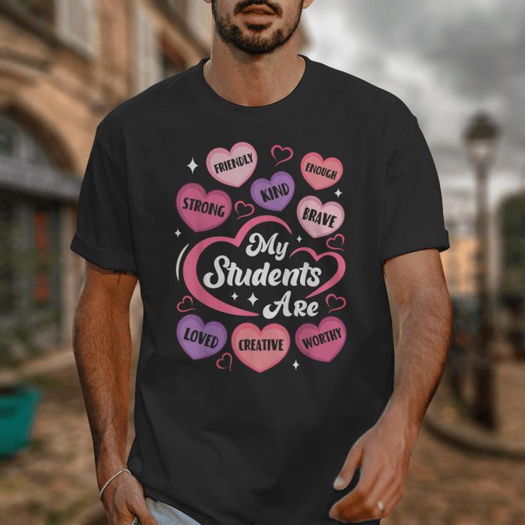 Teacher Positive Affirmations Candy Heart Valentine's Day Unisex T-Shirt, funny design Teacher Positive Affirmations Candy Heart Valentine's Day Unisex T-Shirt, funny design
