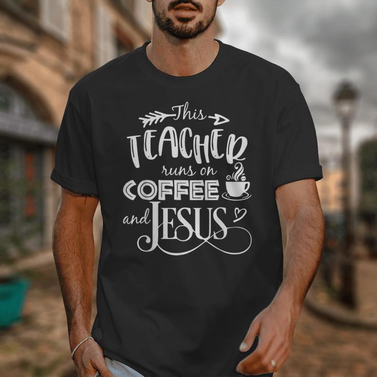 This Teacher Runs On Coffee And Jesus T Shirt Christian Tees Unisex T-Shirt, funny design This Teacher Runs On Coffee And Jesus T Shirt Christian Tees Unisex T-Shirt, funny design