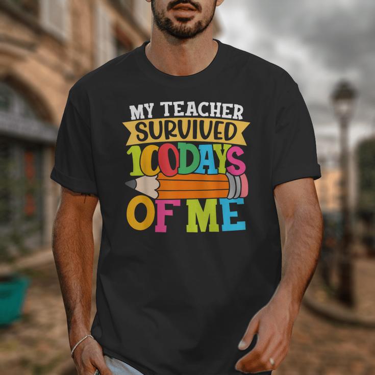 My Teacher Survived 100 Days Of Me 100th Day Of School Kids Unisex T-Shirt, funny design