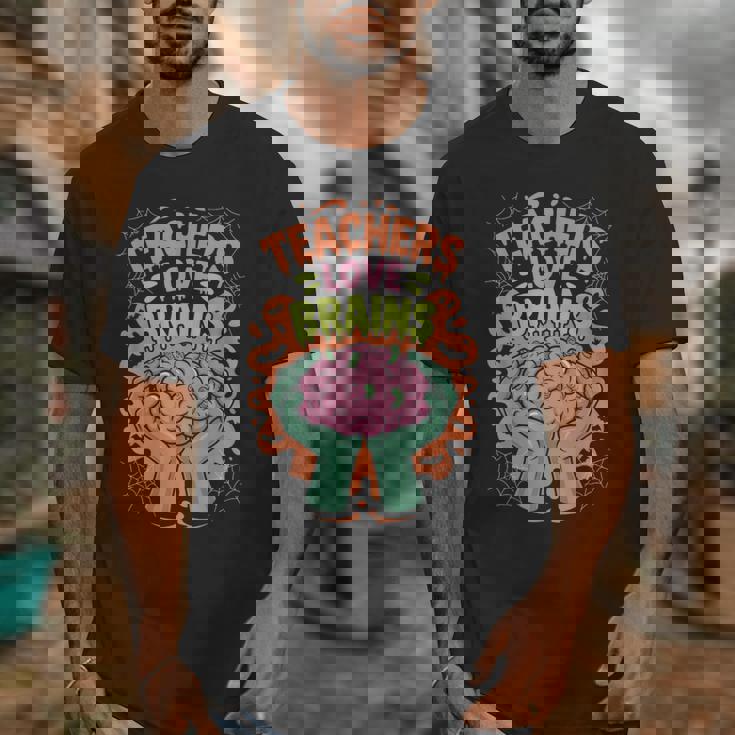 Teacher Teachers Love Brains Halloween Men Women Unisex T-Shirt, funny design