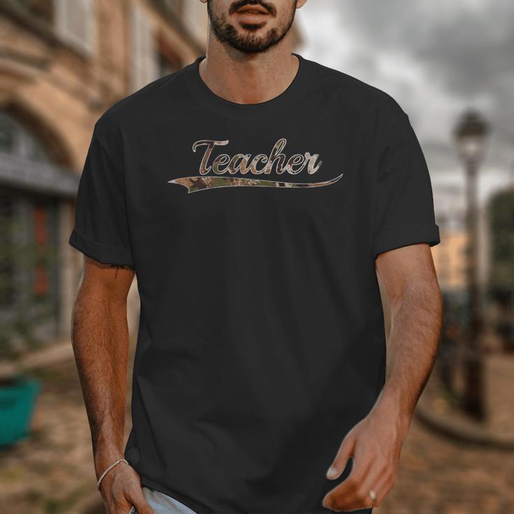 Teacher Teaching Camouflage Vintage Inspired Distressed Camo For Men Women Unisex T-Shirt, funny design