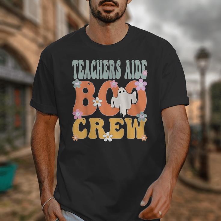 Teachers Aide Boo Crew Ghost Groovy Halloween For Women Unisex T-Shirt, funny design Teachers Aide Boo Crew Ghost Groovy Halloween For Women Unisex T-Shirt, funny design