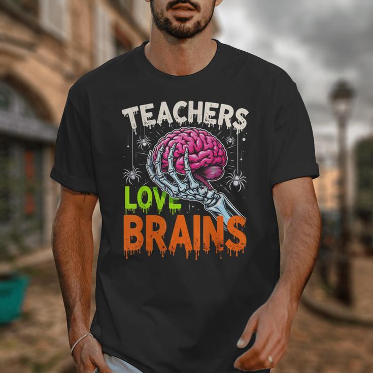 Teachers Love Brains Halloween 2025 Skeleton Costume Unisex T-Shirt, funny design Teachers Love Brains Halloween 2025 Skeleton Costume Unisex T-Shirt, funny design
