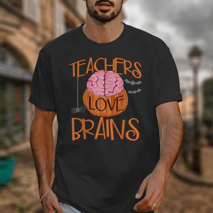 Teachers Love Brains Halloween T-Shirt For Men Women Unisex T-Shirt, funny design