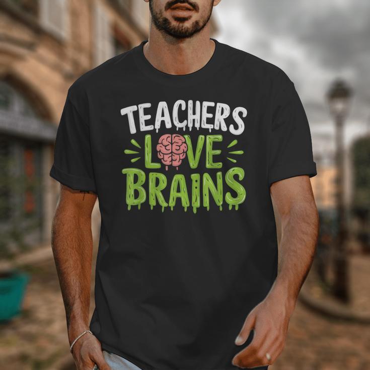 Teachers Love Brains Halloween Teacher Zombie Unisex T-Shirt, funny design Teachers Love Brains Halloween Teacher Zombie Unisex T-Shirt, funny design