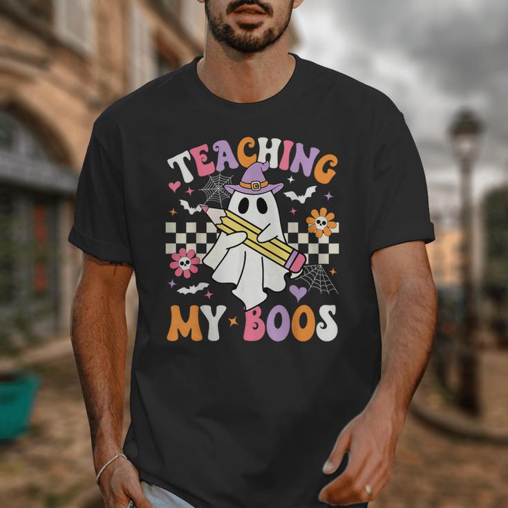 Teaching My Boos Ghost Teacher Cute Groovy Halloween Teacher Unisex T-Shirt, Groovy Teacher Gifts, funny design Teaching My Boos Ghost Teacher Cute Groovy Halloween Teacher Unisex T-Shirt, Groovy Teacher Gifts, funny design