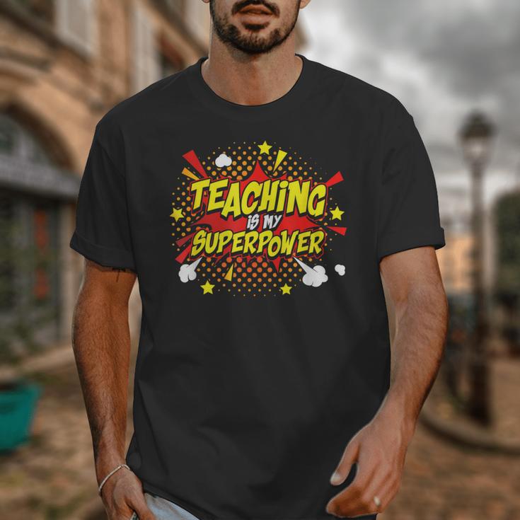 Teaching Is My Superpower Retro Comic Teacher Unisex T-Shirt, funny design Teaching Is My Superpower Retro Comic Teacher Unisex T-Shirt, funny design