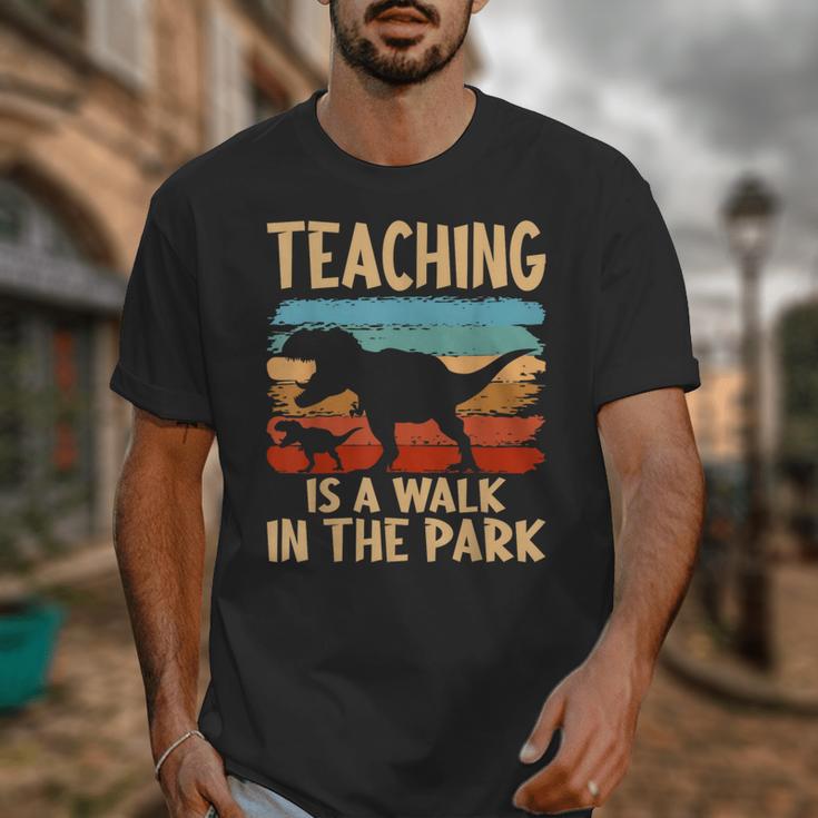 Teaching Is a Walk In Park Dinosaur Teacher Unisex T-Shirt, funny design Teaching Is a Walk In Park Dinosaur Teacher Unisex T-Shirt, funny design
