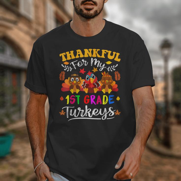 Thankful For My 1st Grade Turkeys Thanksgiving Teacher Fall Unisex T-Shirt, funny design Thankful For My 1st Grade Turkeys Thanksgiving Teacher Fall Unisex T-Shirt, funny design