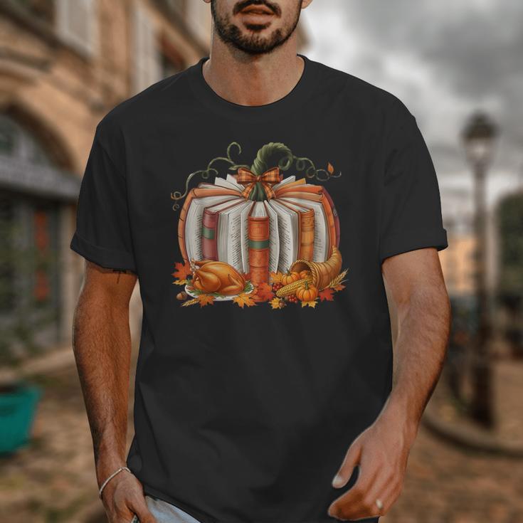 Thanksgiving Book Pumpkin Reading Teachers Fall Lovers Boys Unisex T-Shirt, funny design Thanksgiving Book Pumpkin Reading Teachers Fall Lovers Boys Unisex T-Shirt, funny design