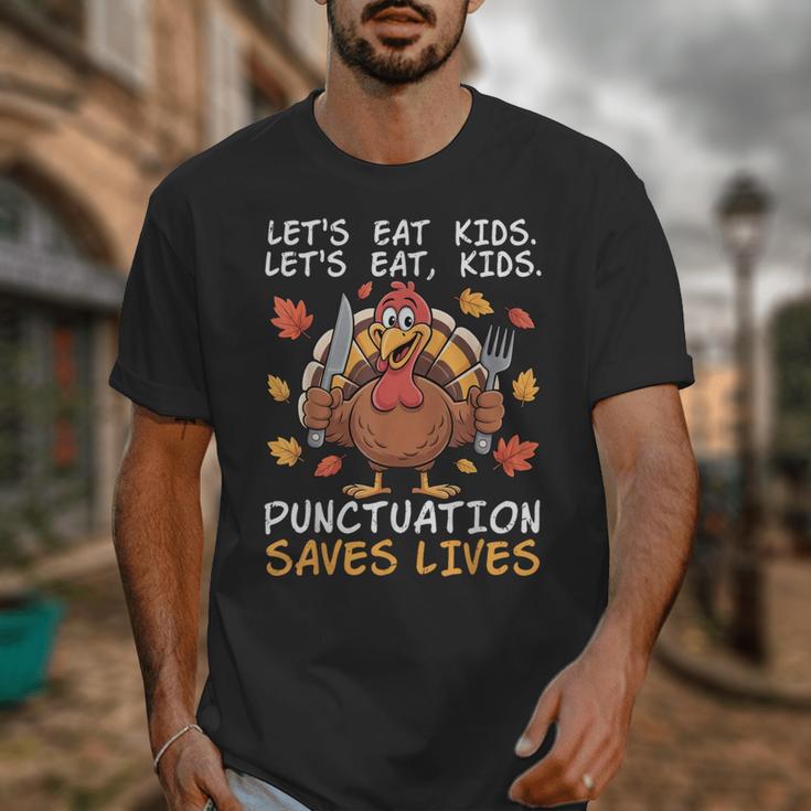 Thanksgiving Teacher Turkey Lets Eat Kids Punctuation Unisex T-Shirt, funny design Thanksgiving Teacher Turkey Lets Eat Kids Punctuation Unisex T-Shirt, funny design