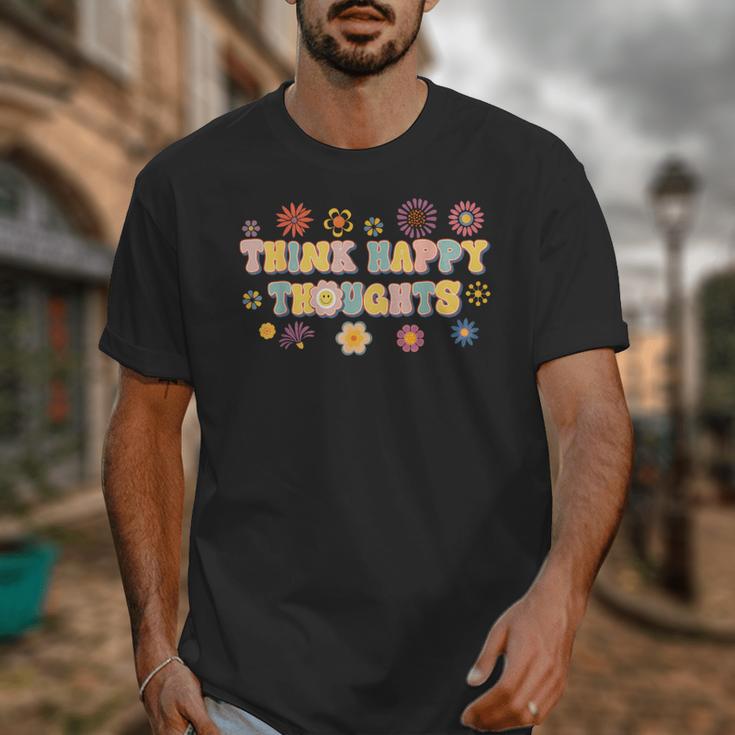 Think Happy Thoughts Teens Spring Positive Message Teachers For Men Women Girls Kids Unisex T-Shirt, funny design Think Happy Thoughts Teens Spring Positive Message Teachers For Men Women Girls Kids Unisex T-Shirt, funny design