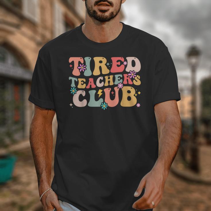 Tired Teachers Club Groovy Teachers Back To School Tee Unisex T-Shirt, funny design Tired Teachers Club Groovy Teachers Back To School Tee Unisex T-Shirt, funny design