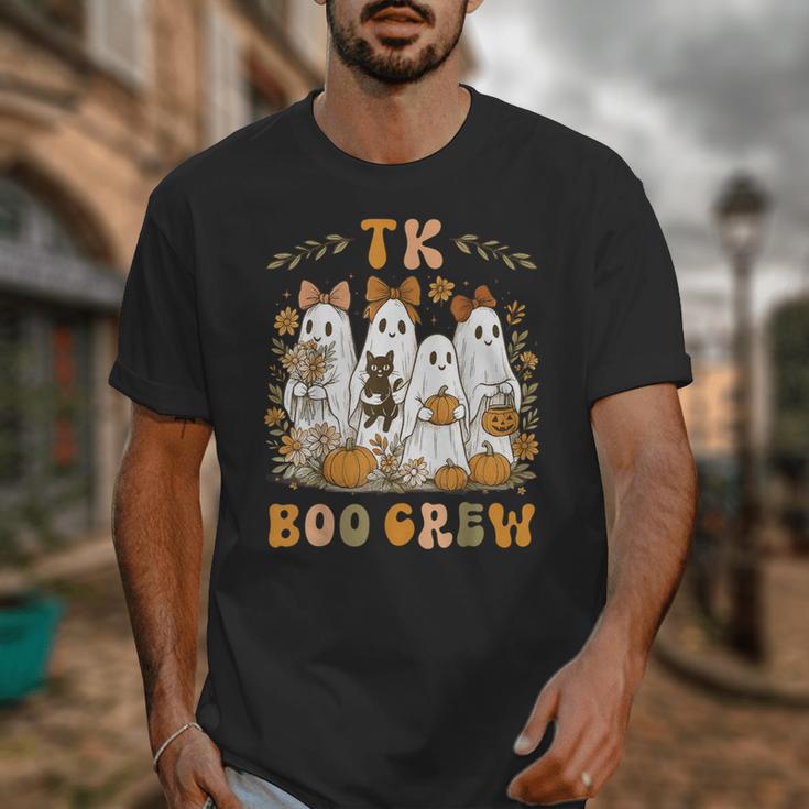TK Boo Crew Preppy Halloween Floral Ghost TK Teacher Team TK Unisex T-Shirt, funny design