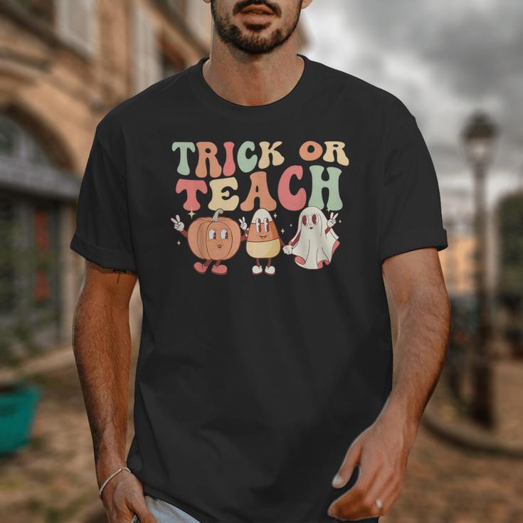 Trick Or Teach Pumpkin Candy Corn Ghost Halloween Teacher Unisex T-Shirt, funny design Trick Or Teach Pumpkin Candy Corn Ghost Halloween Teacher Unisex T-Shirt, funny design