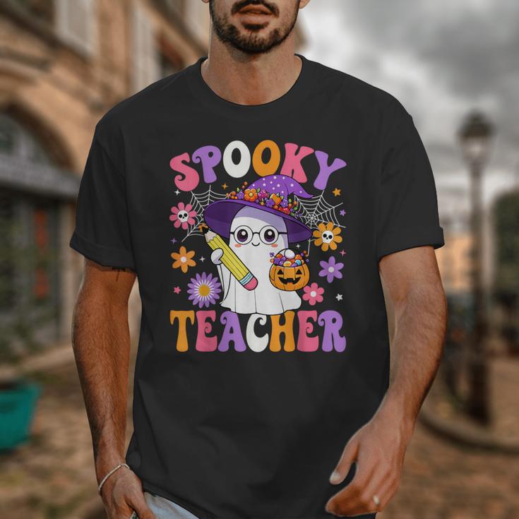 Trick Or Teach Spooky Teacher Ghost Halloween Teacher Unisex T-Shirt, funny design