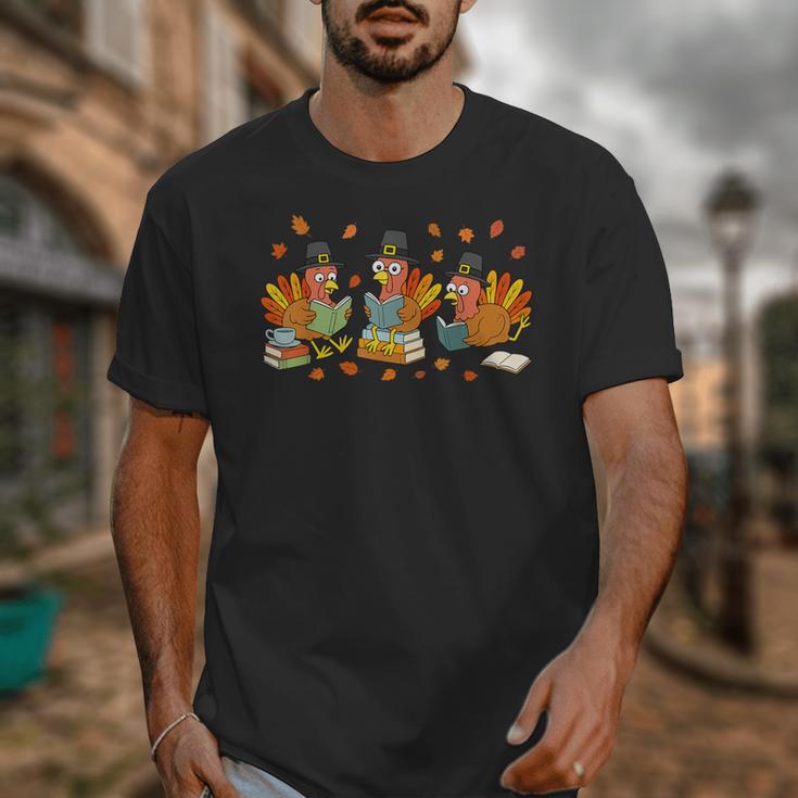 Turkey Reading Books Fall Thanksgiving Teacher Student Unisex T-Shirt, funny design Turkey Reading Books Fall Thanksgiving Teacher Student Unisex T-Shirt, funny design