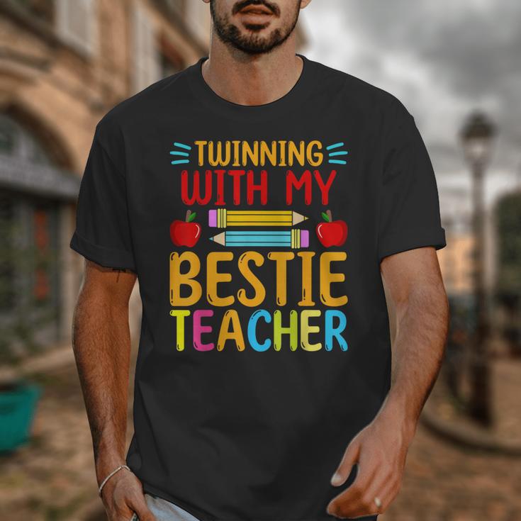Twinning With My Bestie Teacher Boy Spirit Week Twin Day Unisex T-Shirt, funny design Twinning With My Bestie Teacher Boy Spirit Week Twin Day Unisex T-Shirt, funny design