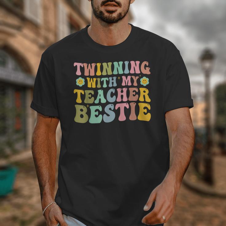 Twinning With My Teacher Bestie Twin Day Matching Teachers For Men Women Girls Kids Unisex T-Shirt, funny design