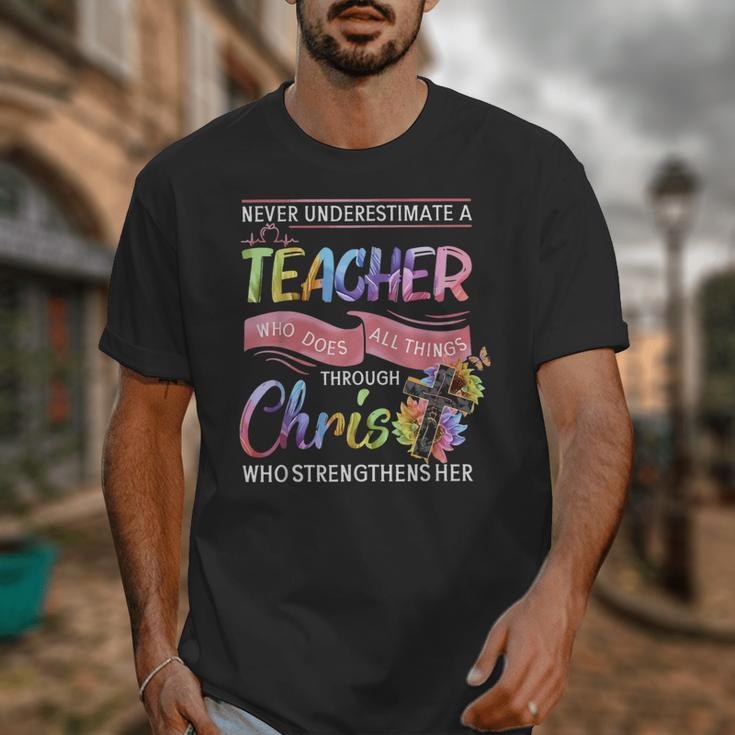 Never Underestimate A Teacher Does All Things Through Christ For Men Women Unisex T-Shirt, funny design Never Underestimate A Teacher Does All Things Through Christ For Men Women Unisex T-Shirt, funny design