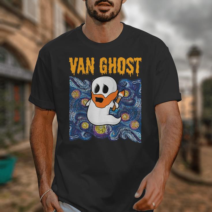 Van Ghost Art Teacher Halloween Van Gogh Starry Night Unisex T-Shirt, funny design