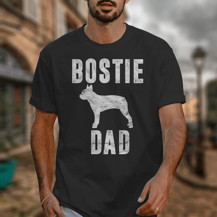 Vintage Boston Terrier Dad Dog Daddy Bostie Father Unisex T-Shirt, Couple Gifts, Boston Terrier Dad Gifts, funny design