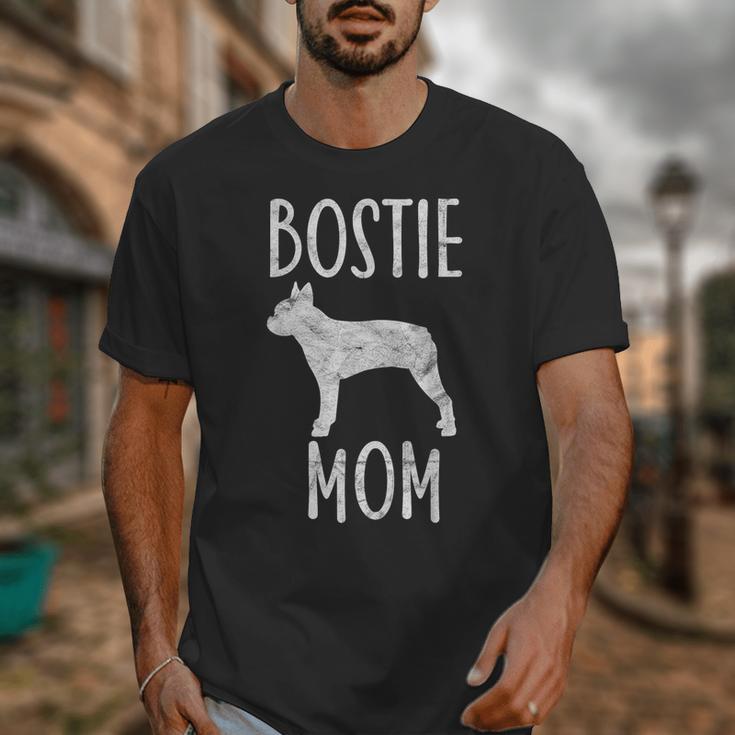 Vintage Boston Terrier Mom Dog Owner Bostie Mother Unisex T-Shirt, Couple Gifts, Mom Gifts, Boston Terrier Mom Gifts, funny design