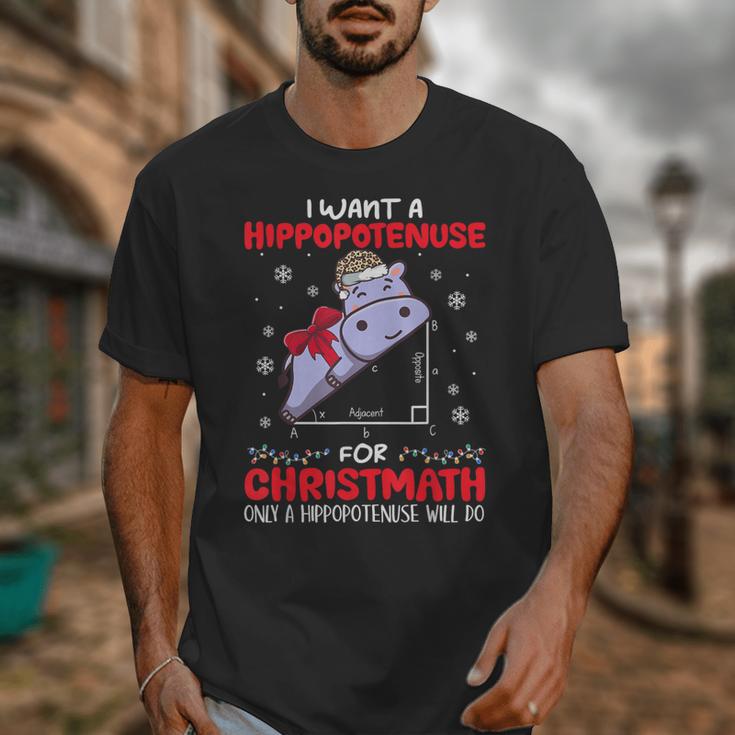 I Want A Hippopotenuse For Christmath Math Teacher Christmas Unisex T-Shirt, funny design I Want A Hippopotenuse For Christmath Math Teacher Christmas Unisex T-Shirt, funny design
