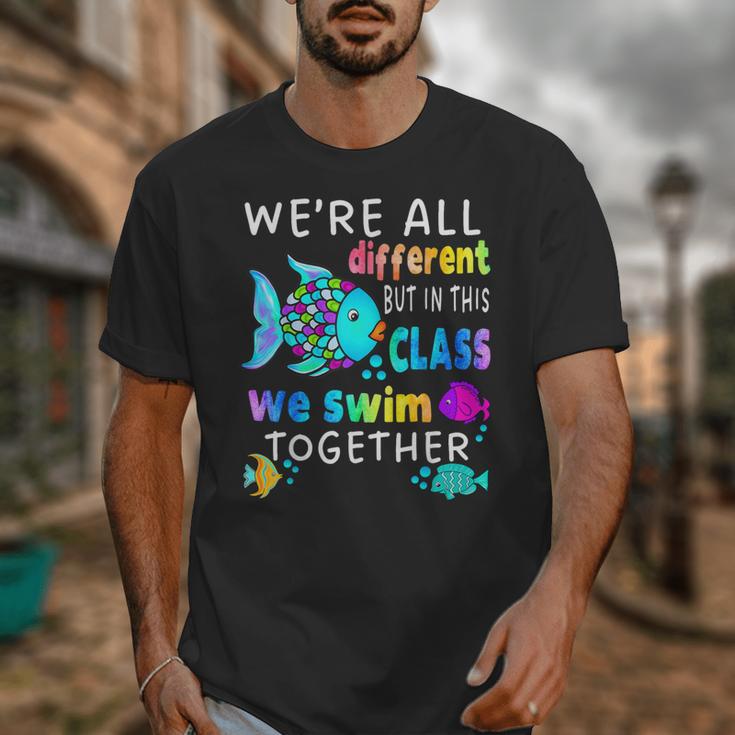 We'Re All Different But We Swim Together Elementary Teacher Unisex T-Shirt, funny design We'Re All Different But We Swim Together Elementary Teacher Unisex T-Shirt, funny design