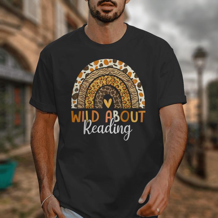 Wild About Reading Teacher Back To School Leopard Rainbow Unisex T-Shirt, funny design Wild About Reading Teacher Back To School Leopard Rainbow Unisex T-Shirt, funny design