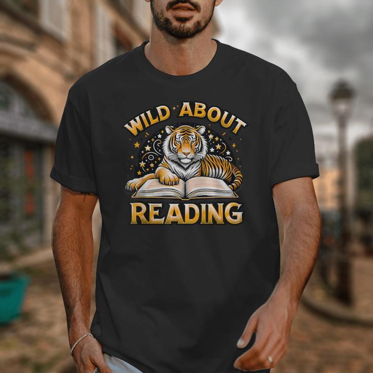 Wild About Reading Tiger For Teachers & Students Unisex T-Shirt, funny design Wild About Reading Tiger For Teachers & Students Unisex T-Shirt, funny design