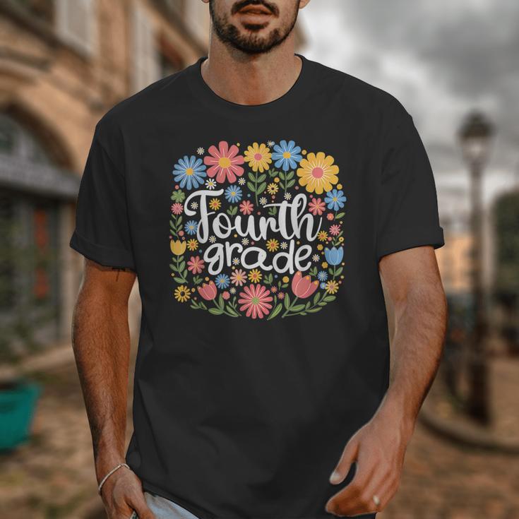 Wildflower 4th Fourth Grade Floral Back To School Teacher Unisex T-Shirt, 4th Grade Teacher Gifts, funny design