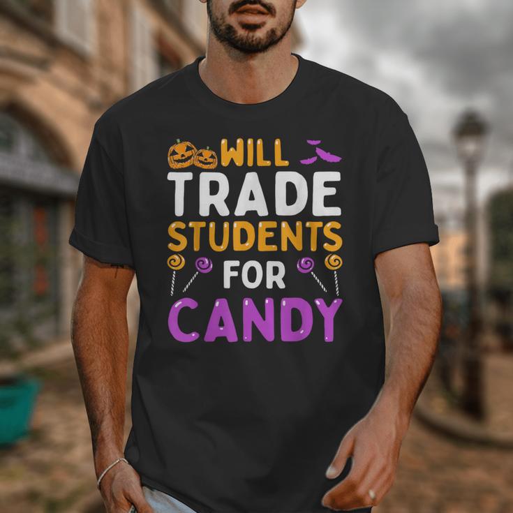 Will Trade Students For Candy Cute Halloween Costume Teacher For Men Women Kids Unisex T-Shirt, funny design