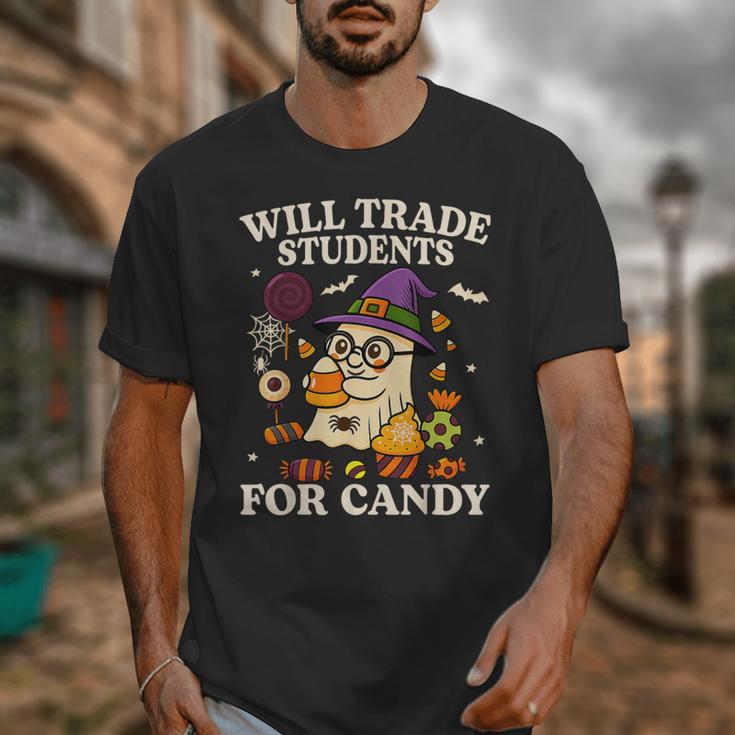 Will Trade Students For Candy Teacher Ghost Halloween Unisex T-Shirt, funny design Will Trade Students For Candy Teacher Ghost Halloween Unisex T-Shirt, funny design