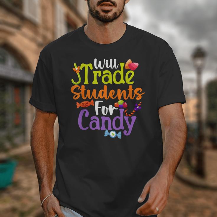 Will Trade Students For Candy Teacher Halloween Costume Unisex T-Shirt, funny design