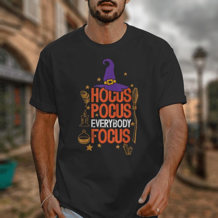 Witchy Halloween Hocus Pocus Everybody Focus Teacher Pumpkin Unisex T-Shirt, funny design Witchy Halloween Hocus Pocus Everybody Focus Teacher Pumpkin Unisex T-Shirt, funny design