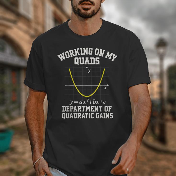 Working On My Quads Algebra Math Gym Teacher Unisex T-Shirt, funny design