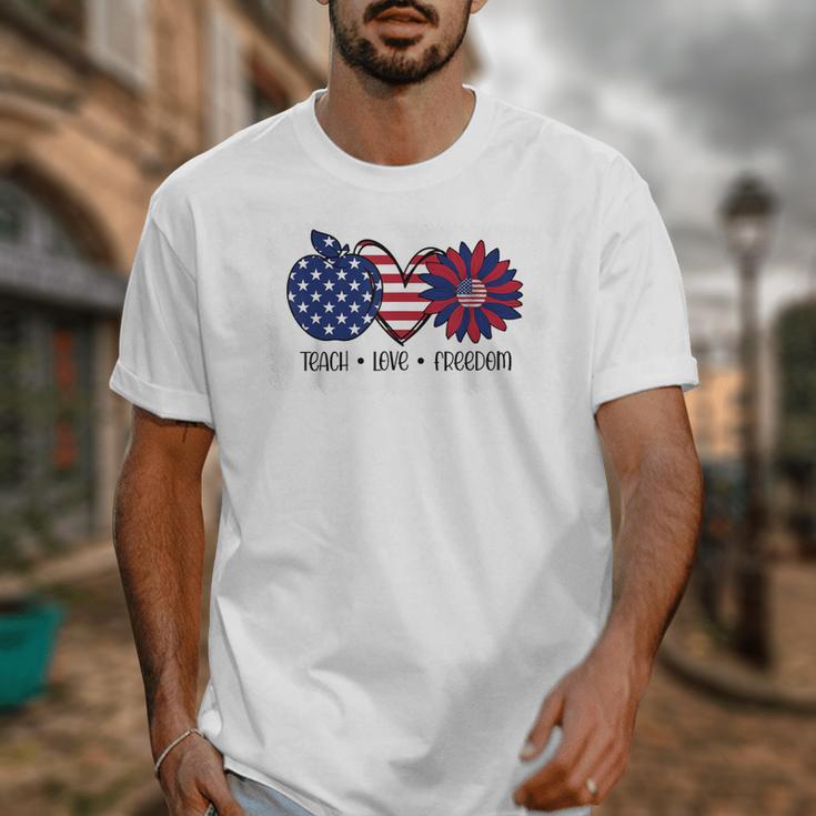 American Flag Teach Love Freedom Preschool Teacher 4th July Unisex T-Shirt, funny design American Flag Teach Love Freedom Preschool Teacher 4th July Unisex T-Shirt, funny design