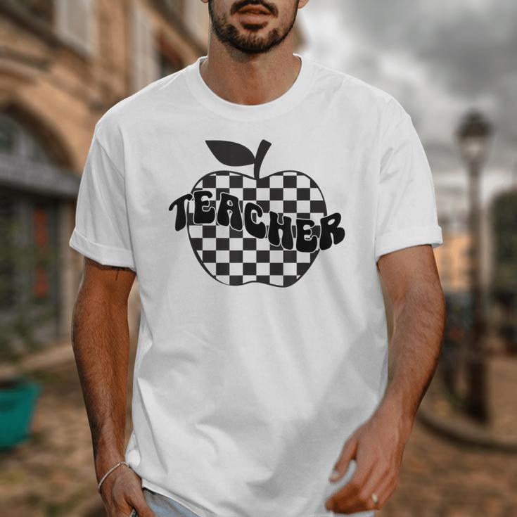 Back To School Checkered Apple Teacher Checkerboard Teacher For Men Women Girls Kids Unisex T-Shirt, funny design Back To School Checkered Apple Teacher Checkerboard Teacher For Men Women Girls Kids Unisex T-Shirt, funny design
