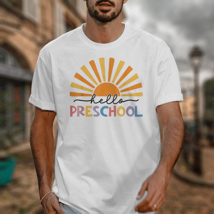 Back To School Hello Preschool For Kids Teacher Women Unisex T-Shirt, funny design Back To School Hello Preschool For Kids Teacher Women Unisex T-Shirt, funny design