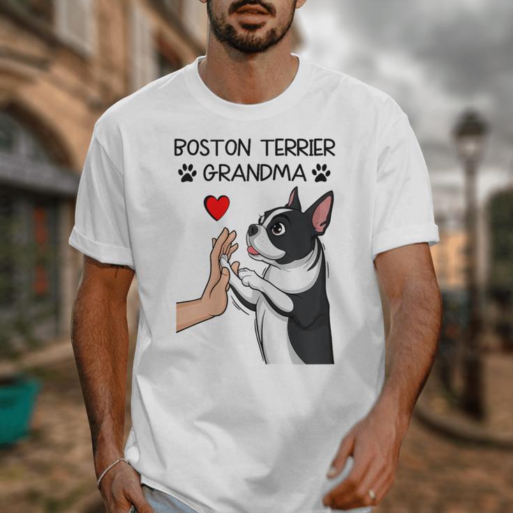 Boston Terrier Grandma Mother's Day Dog Mom Unisex T-Shirt, Couple Gifts, Mom Gifts, Boston Terrier Mom Gifts, funny design